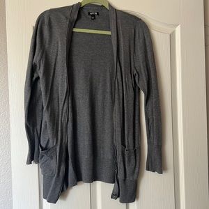 Gray zip up cardigan